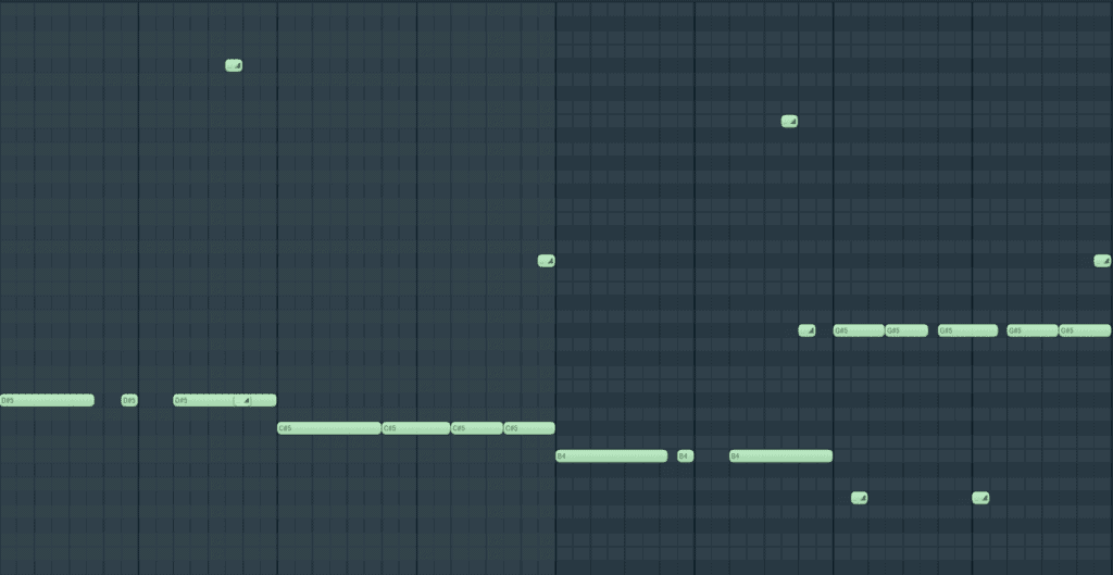 808 High Octave Example Midi Picture